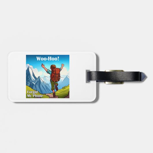 Étiquette À Bagage Randonnée Woo-Hoo a oublié mon téléphone (Dos horizontal)