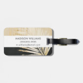 Étiquette À Bagage Raphia d'or - frondes de paume (Dos horizontal)