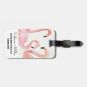 Étiquette À Bagage Rassemblement tropical de | des Flamants roses (Dos horizontal)