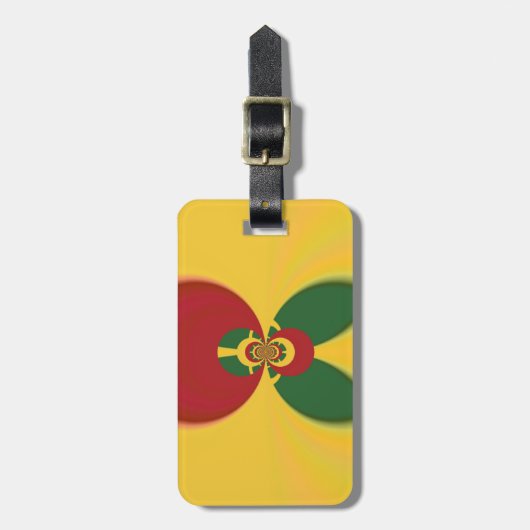 Étiquette À Bagage Rasta Colours Art Abstrait Imprimer (Devant Vertical)