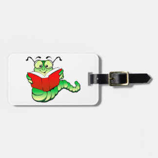 Étiquette À Bagage Rat de bibliothèque vert avec des verres lisant un