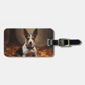 Étiquette À Bagage Rat Terrier à l'automne Feuilles automne Inspire (Devant horizontal)