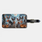 Étiquette À Bagage Rat Terrier Halloween Éffrayant (Dos horizontal)