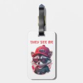 Étiquette À Bagage Raton laveur vif avec lunettes (Dos Vertical)