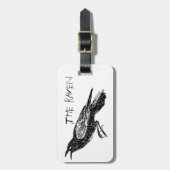 Étiquette À Bagage Raven, noir et blanc (Devant Vertical)