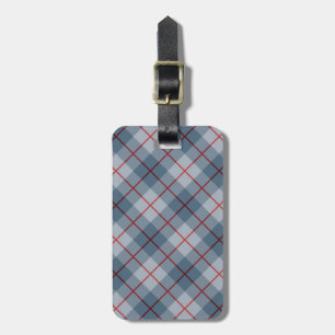 Étiquette À Bagage Rayure Bleu-Rouge de plaid polarisé