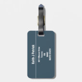 Étiquette À Bagage Rayure bleue pour lui élégant masculin frais (Dos Vertical)