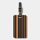 Étiquette À Bagage Rayure de code-barres noir, orange et blanc (Devant Vertical)