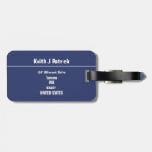 Étiquette À Bagage Rayure noire pour lui élégant masculin frais (Dos horizontal)