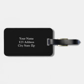 Étiquette À Bagage Rayure personnalisée de turquoise de l'étiquette | (Dos horizontal)