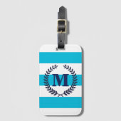 Étiquette À Bagage Rayures bleues (Devant Vertical)