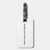 Étiquette À Bagage Rayures bleues de silhouette de laboratoire de (Dos Vertical)