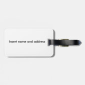 Étiquette À Bagage Rayures bleues de silhouette de laboratoire de (Dos horizontal)