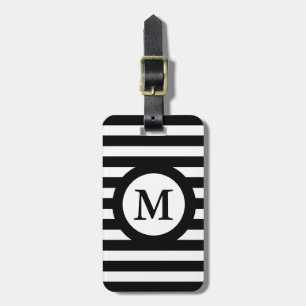 ÉTIQUETTE À BAGAGE RAYURES CHICS DE LUGGAGE/BAG TAG_07 BLACK/WHITE