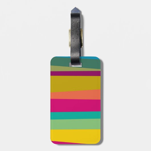 Étiquette À Bagage rayures colorées (Dos Vertical)
