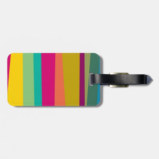 Étiquette À Bagage rayures colorées (Dos horizontal)