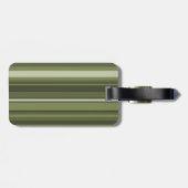 Étiquette À Bagage Rayures de vert olive de monogramme (Dos horizontal)