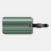 Étiquette À Bagage Rayures de vert sauge de monogramme (Dos horizontal)
