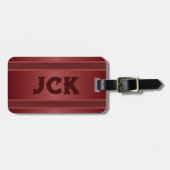 Étiquette À Bagage Rayures d'image en métal rouge (Devant horizontal)