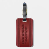 Étiquette À Bagage Rayures d'image en métal rouge (Dos Vertical)