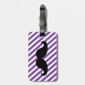 ÉTIQUETTE À BAGAGE RAYURES DRÔLES DE POURPRE DE L'ÉTIQUETTE %PIPE% DE (Dos Vertical)