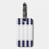 Étiquette À Bagage Rayures et motif nautiques d'ancre (Dos Vertical)