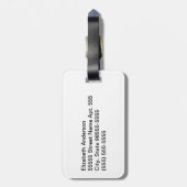 Étiquette À Bagage Rayures horizontales larges d'arc-en-ciel Girly (Dos Vertical)