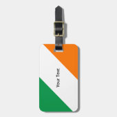 Étiquette À Bagage Rayures oranges blanches vertes (Devant Vertical)