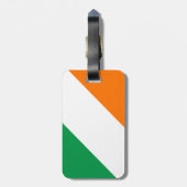 Étiquette À Bagage Rayures oranges blanches vertes (Dos Vertical)