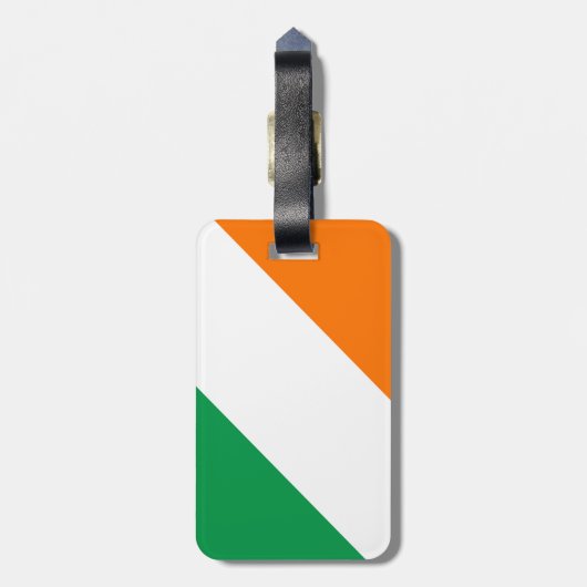 Étiquette À Bagage Rayures oranges blanches vertes (Dos Vertical)