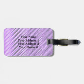 Étiquette À Bagage Rayures pourpres (Dos horizontal)