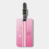 Étiquette À Bagage Rayures roses modernes (Devant Vertical)