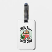 Étiquette À Bagage Réchauffez-vous avec les appels de cacao de neige (Dos Vertical)