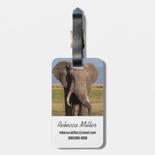 Étiquette À Bagage Recherche des éléphants (Dos Vertical)