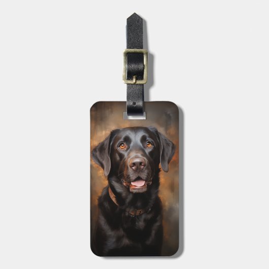 Étiquette À Bagage Récupérateur de chocolat Labrador (Devant Vertical)