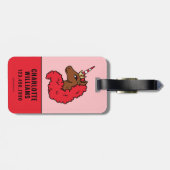 Étiquette À Bagage Red Afro Unicorn (Dos horizontal)