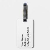 Étiquette À Bagage Red and White (Dos Vertical)