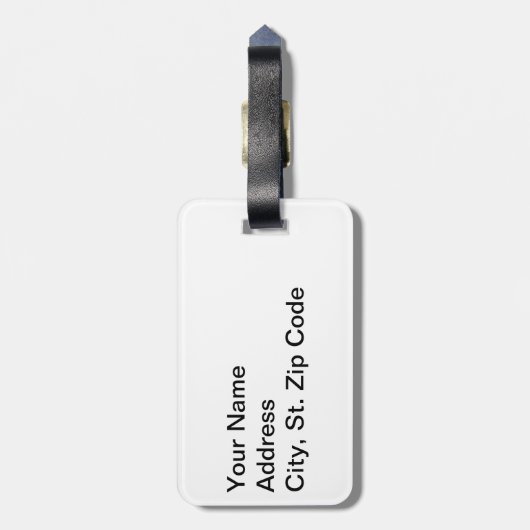 Étiquette À Bagage Red and White (Dos Vertical)