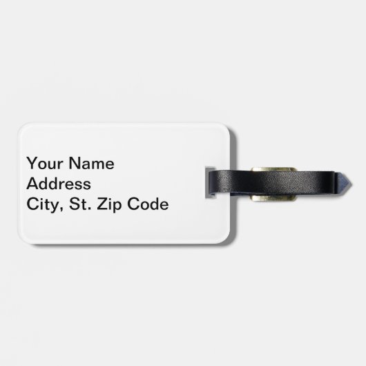 Étiquette À Bagage Red and White (Dos horizontal)