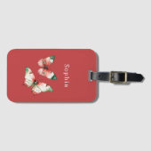 Étiquette À Bagage Red Berries Butterflies (Devant Horizontal)