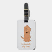 Étiquette À Bagage Red Goldendoodle Dog Design Any Colour Background (Devant Vertical)