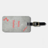 Étiquette À Bagage Red graffiti name on gray concrete, your  (Devant horizontal)