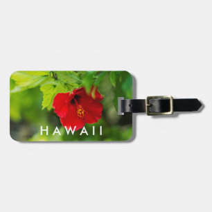 Étiquette À Bagage Red Hibiscus Hawaii Tropical