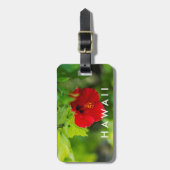 Étiquette À Bagage Red Hibiscus Hawaii Tropical (Devant Vertical)