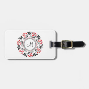 Étiquette À Bagage Red May bague de lis Personnalisé Monogramme Initi