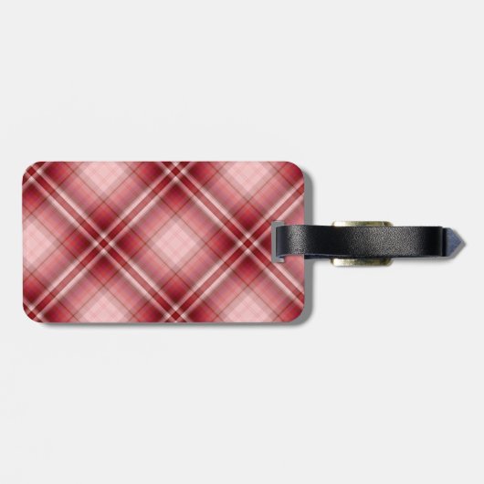 Étiquette À Bagage Red Plaid Snowboard (Dos horizontal)