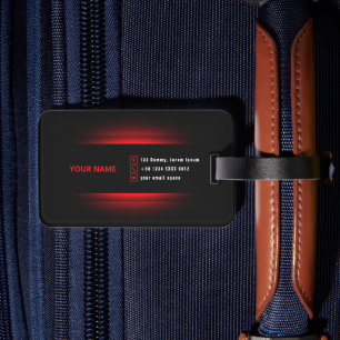Étiquette À Bagage Red Professional Graphic Designer noir élégant