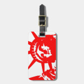 Étiquette À Bagage Red & White Pop Art Lady Liberty (Devant Vertical)