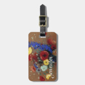 Étiquette À Bagage Redon : Fleurs sauvages, C1912 (Devant Vertical)