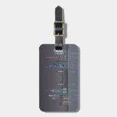 Étiquette À Bagage Réflexions de nuit d'horizon de New York (Devant Vertical)